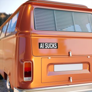 AI Sucks Bumper Sticker Black